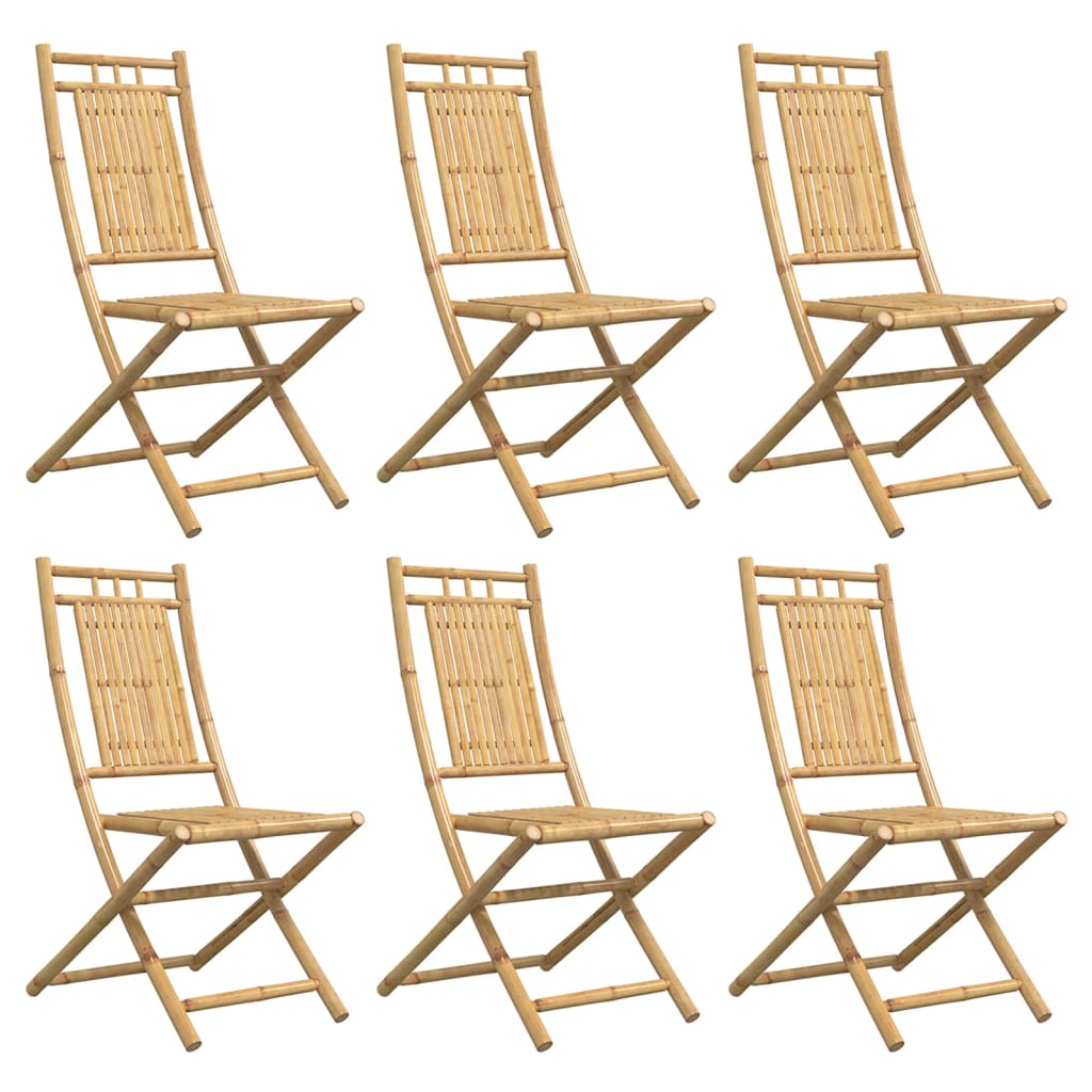 Sammenleggbare Hagestoler 6 Stk 46X66X99 Cm Bambus