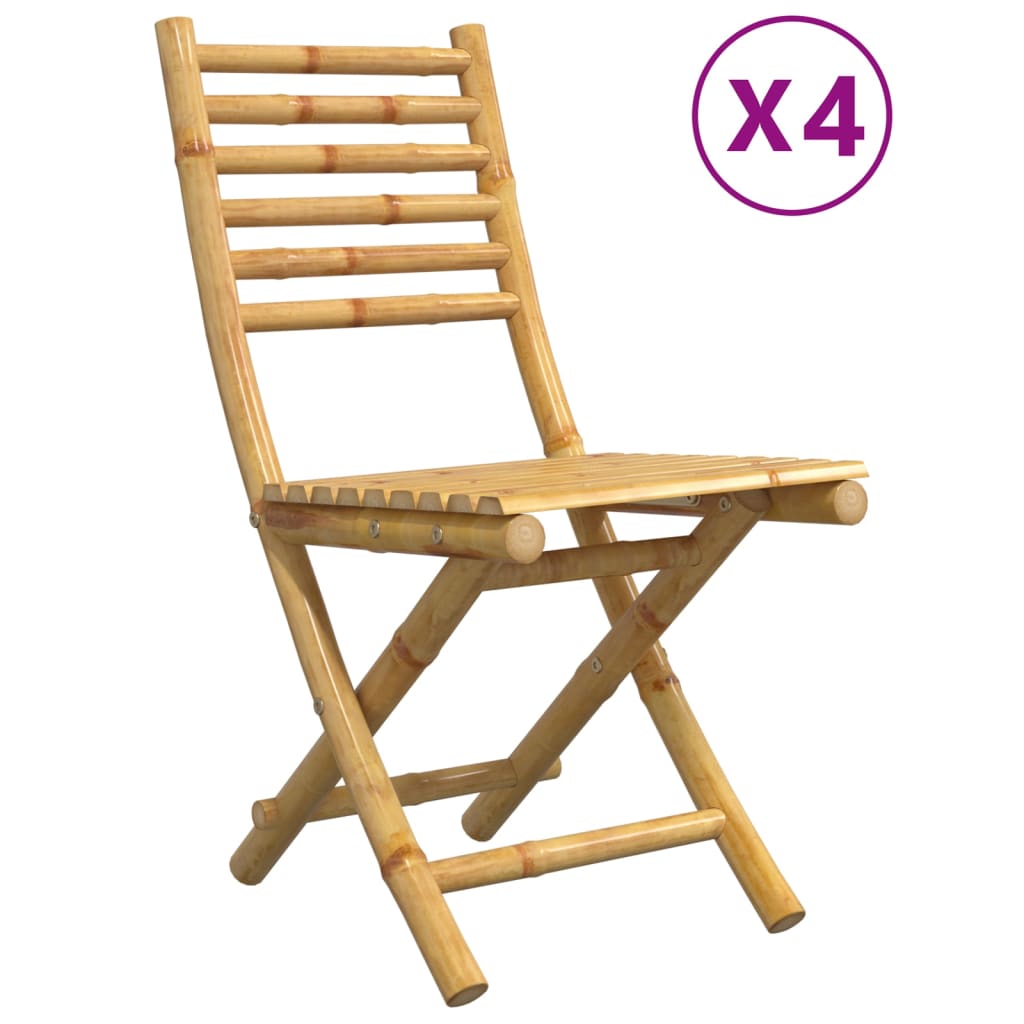 Sammenleggbare Hagestoler 4 Stk 43X54X88 Cm Bambus