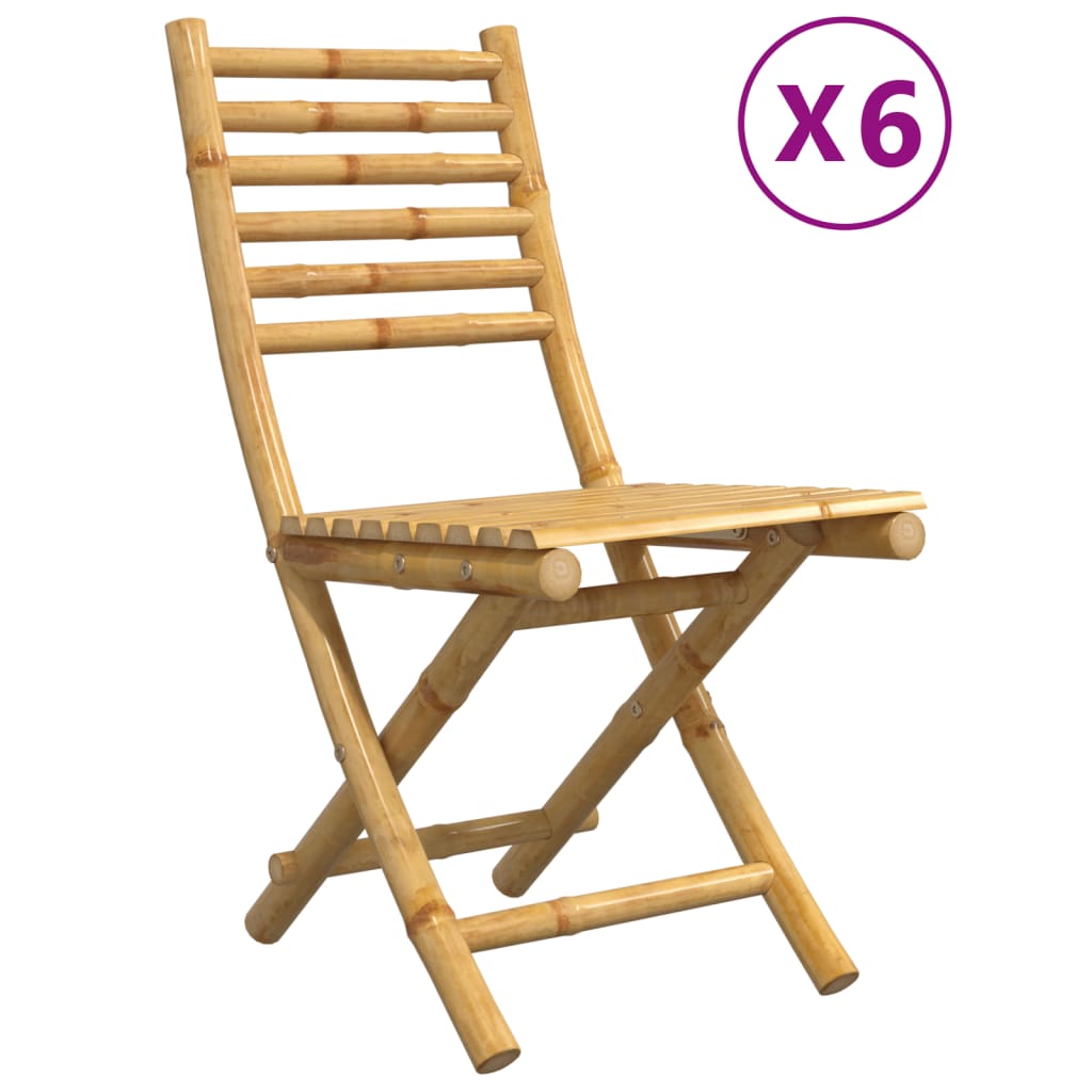 Sammenleggbare Hagestoler 6 Stk 43X54X88 Cm Bambus
