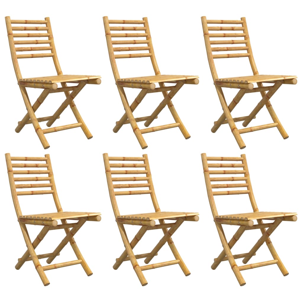 Sammenleggbare Hagestoler 6 Stk 43X54X88 Cm Bambus