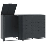Søppeldunkskur For 3 Dunker Antrasitt 207X79X117 Cm Stål