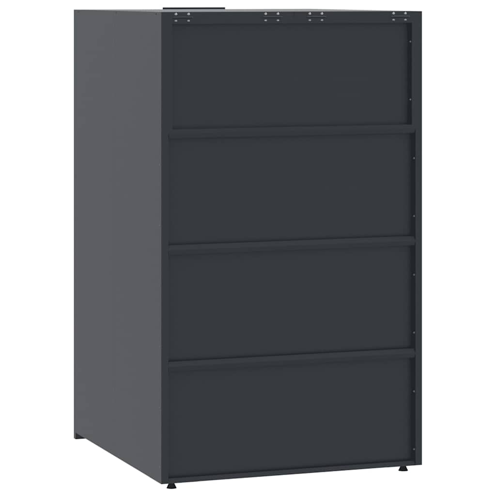 Søppeldunkskur For 3 Dunker Antrasitt 207X79X117 Cm Stål