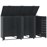 Søppeldunkskur For 3 Dunker Antrasitt 207X79X117 Cm Stål