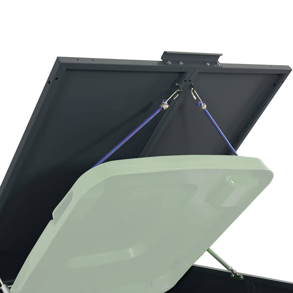 Søppeldunkskur For 3 Dunker Antrasitt 207X79X117 Cm Stål