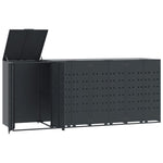 Søppeldunkskur For 4 Dunker Antrasitt 276X79X117 Cm Stål
