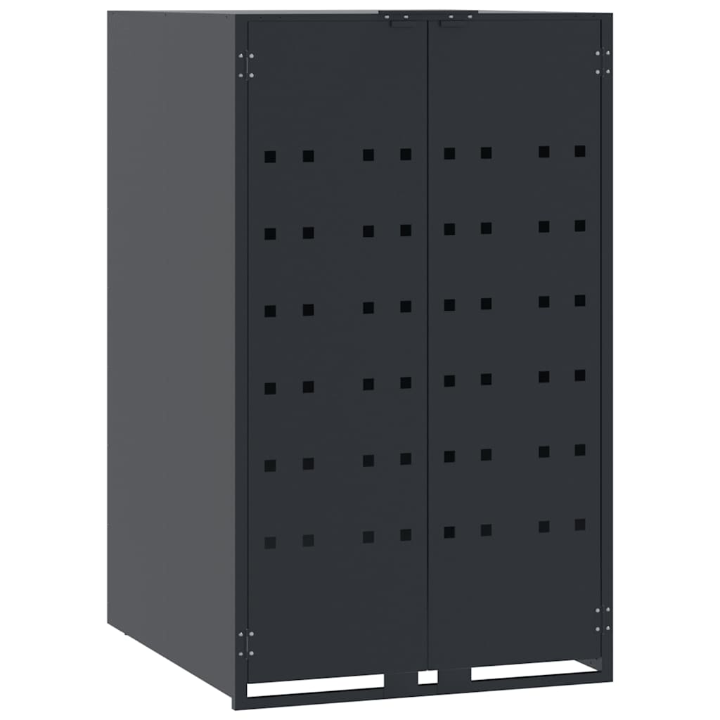 Søppeldunkskur For 4 Dunker Antrasitt 276X79X117 Cm Stål