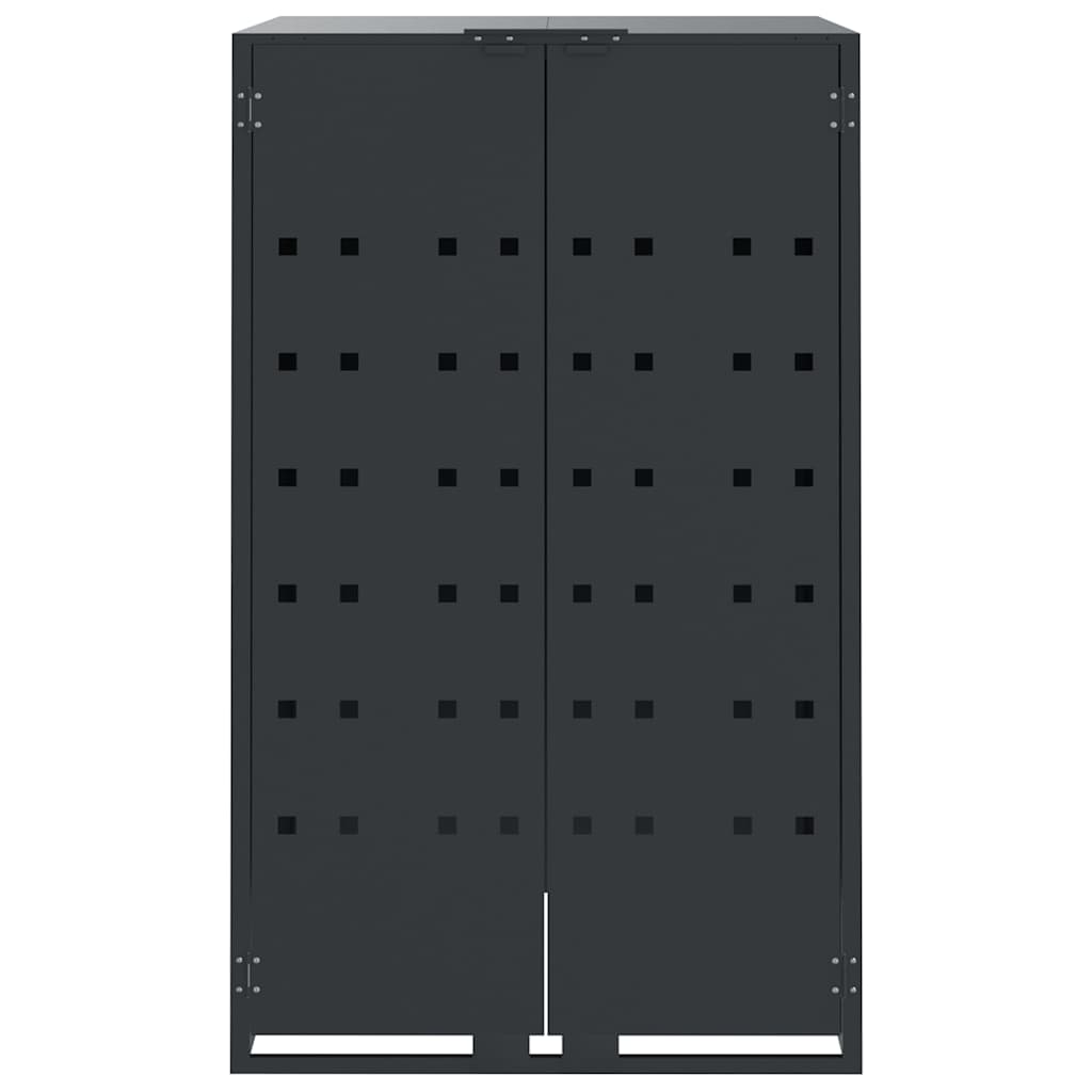 Søppeldunkskur For 4 Dunker Antrasitt 276X79X117 Cm Stål
