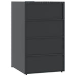 Søppeldunkskur For 4 Dunker Antrasitt 276X79X117 Cm Stål