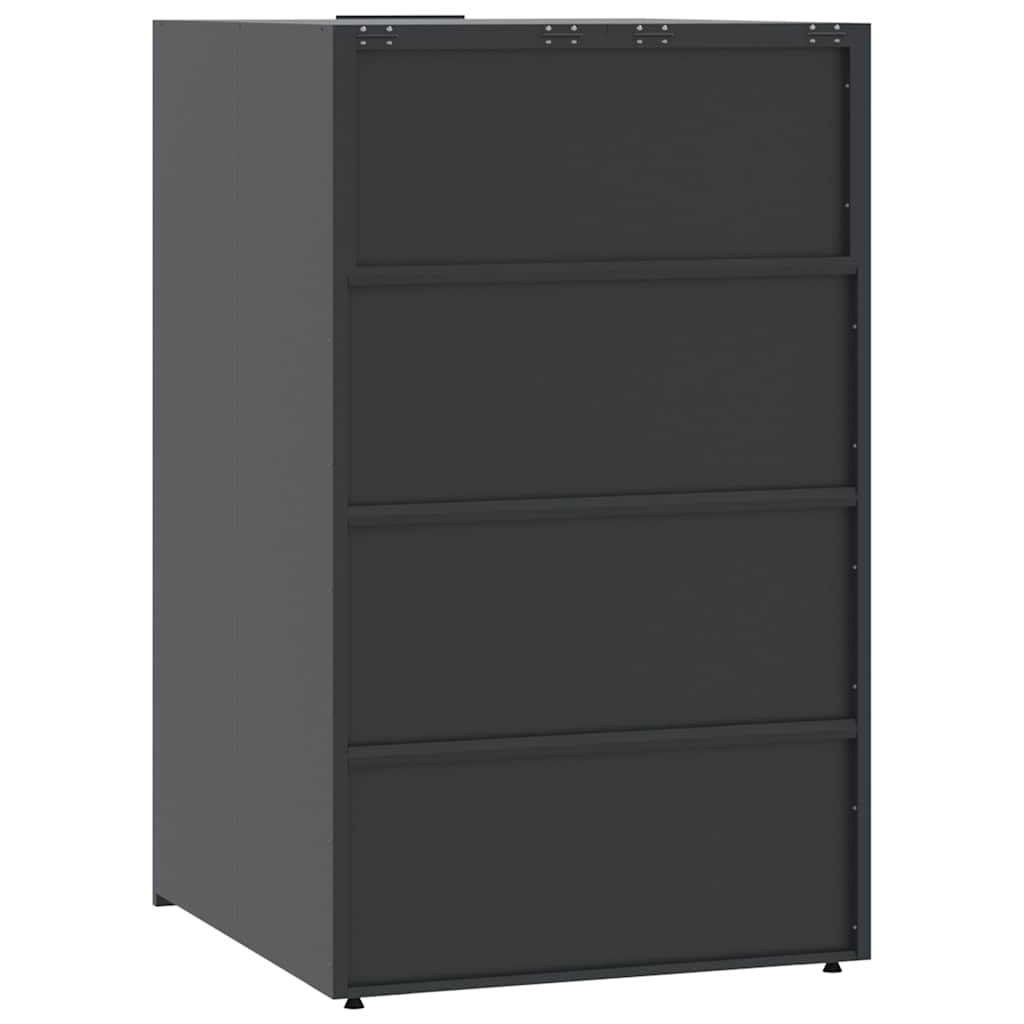 Søppeldunkskur For 4 Dunker Antrasitt 276X79X117 Cm Stål