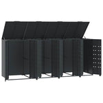 Søppeldunkskur For 4 Dunker Antrasitt 276X79X117 Cm Stål
