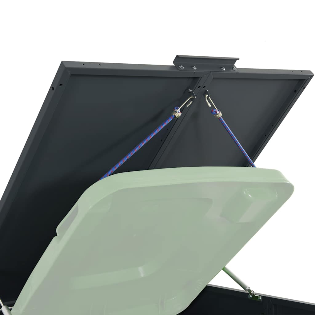 Søppeldunkskur For 4 Dunker Antrasitt 276X79X117 Cm Stål
