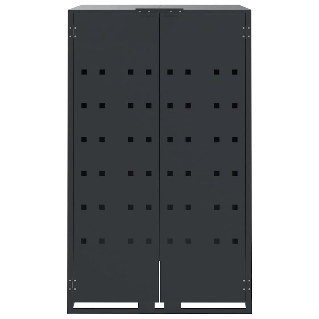Søppeldunkskur For 5 Dunker Antrasitt 345X79X117 Cm Stål