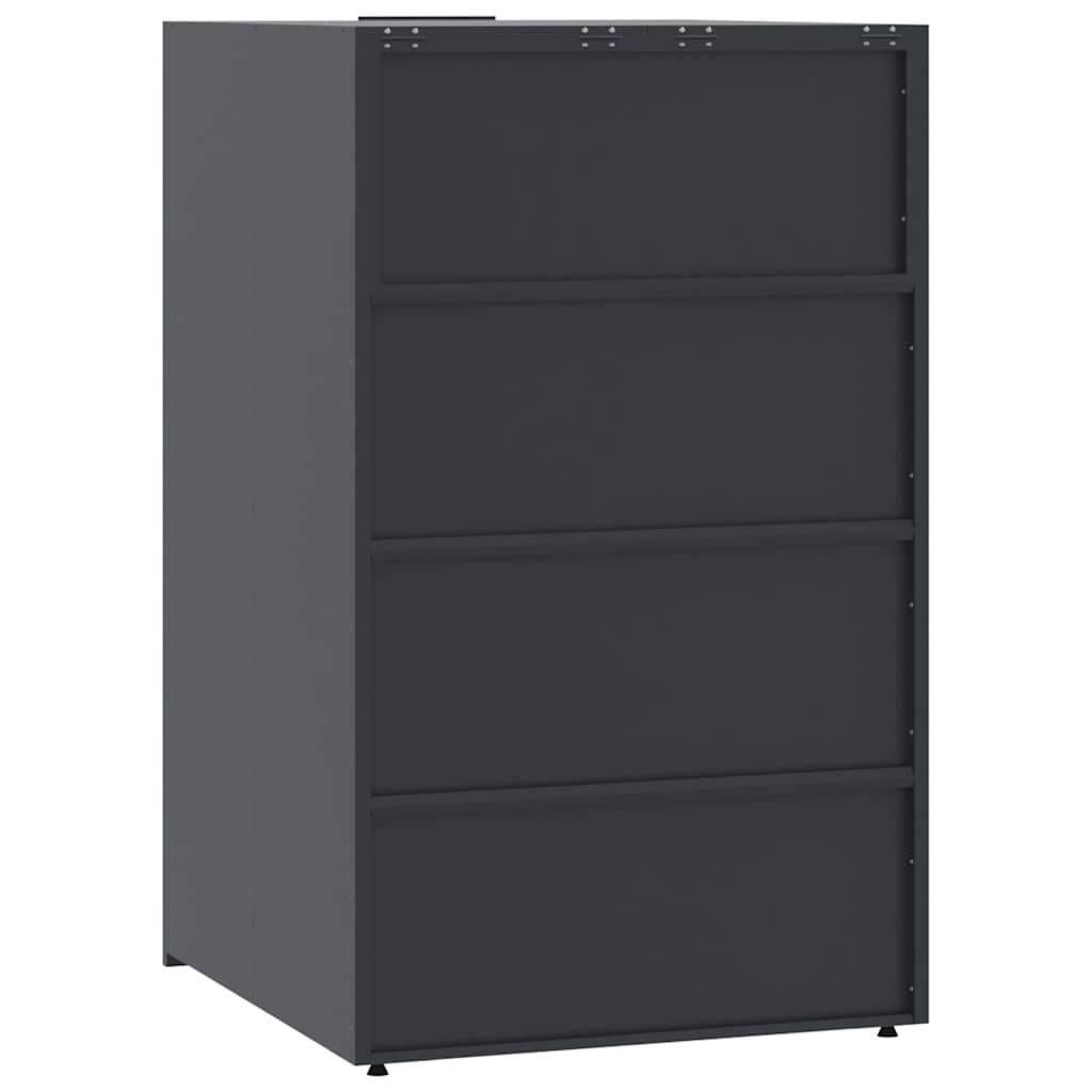 Søppeldunkskur For 5 Dunker Antrasitt 345X79X117 Cm Stål