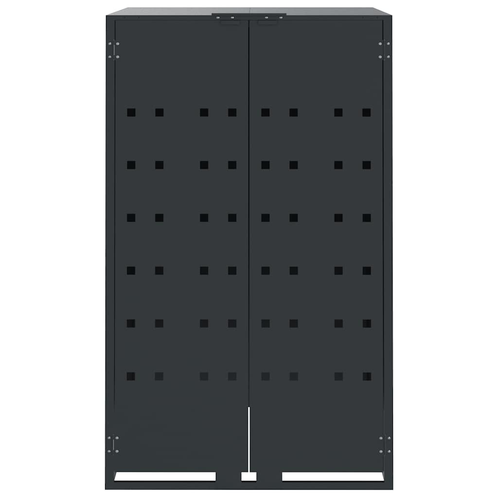 Søppeldunkskur For 6 Dunker Antrasitt 414X79X117 Cm Stål