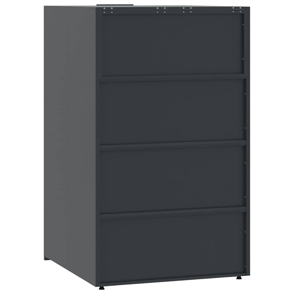 Søppeldunkskur For 6 Dunker Antrasitt 414X79X117 Cm Stål