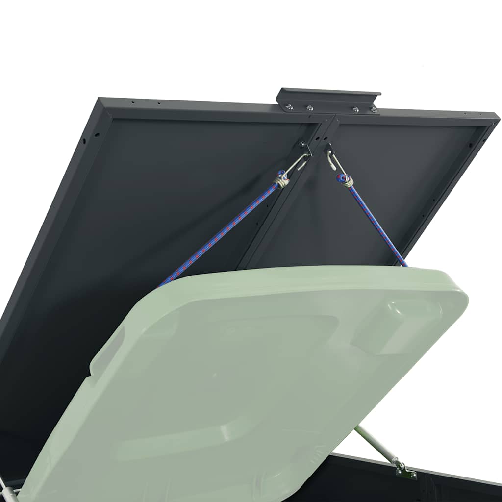 Søppeldunkskur For 6 Dunker Antrasitt 414X79X117 Cm Stål