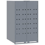 Søppeldunkskur For 2 Dunker Grå 138X79X117 Cm Stål