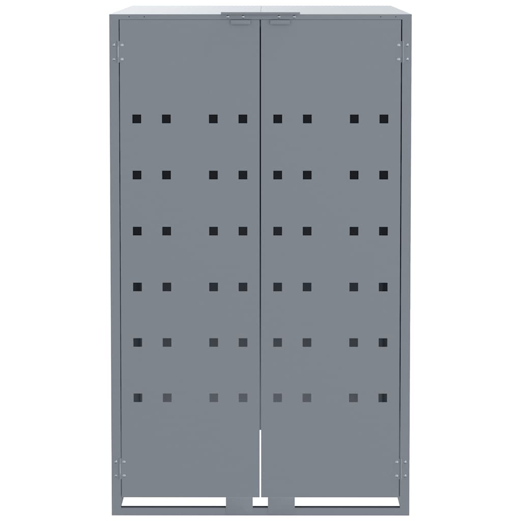 Søppeldunkskur For 2 Dunker Grå 138X79X117 Cm Stål
