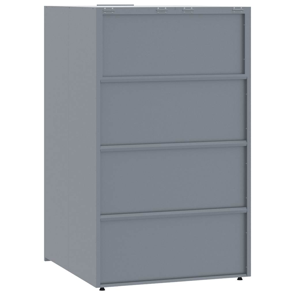 Søppeldunkskur For 2 Dunker Grå 138X79X117 Cm Stål