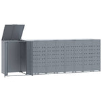 Søppeldunkskur For 5 Dunker Grå 345X79X117 Cm Stål