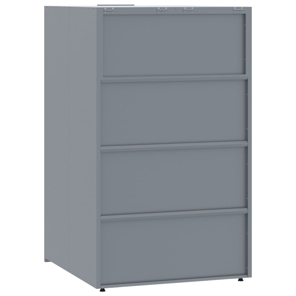 Søppeldunkskur For 6 Dunker Grå 414X79X117 Cm Stål