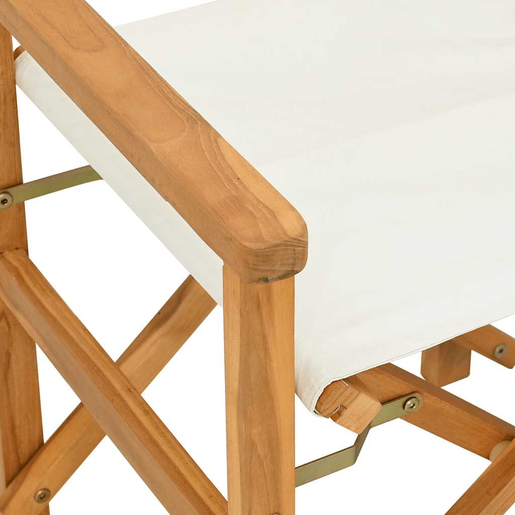 Sammenleggbare Regissørstol Kremhvit Heltre Teak