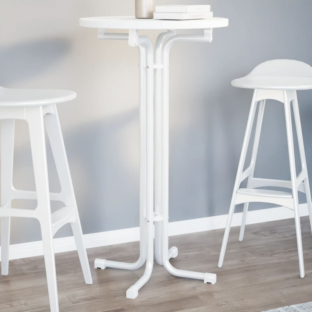 Spisebord Hvit Ø60X110 Cm Konstruert Tre Og Stål