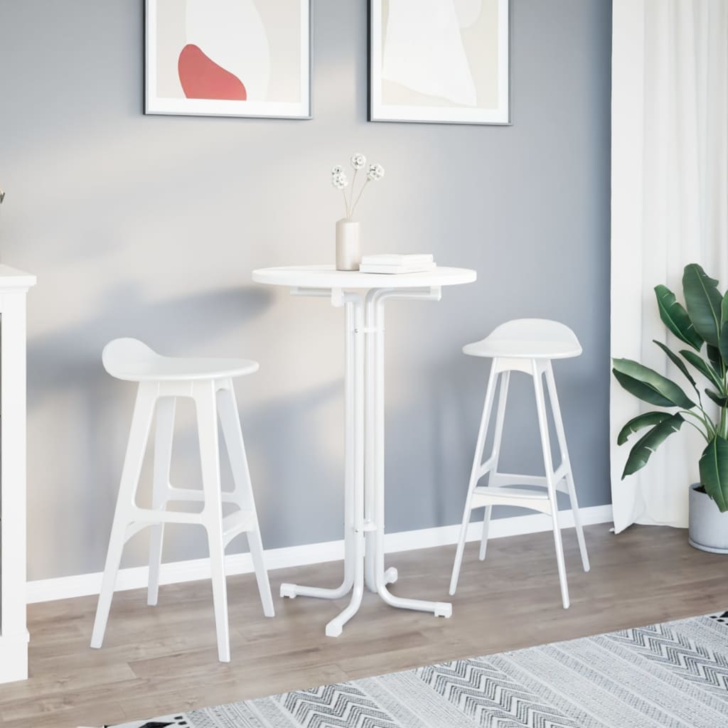 Spisebord Hvit Ø70X110 Cm Konstruert Tre Og Stål