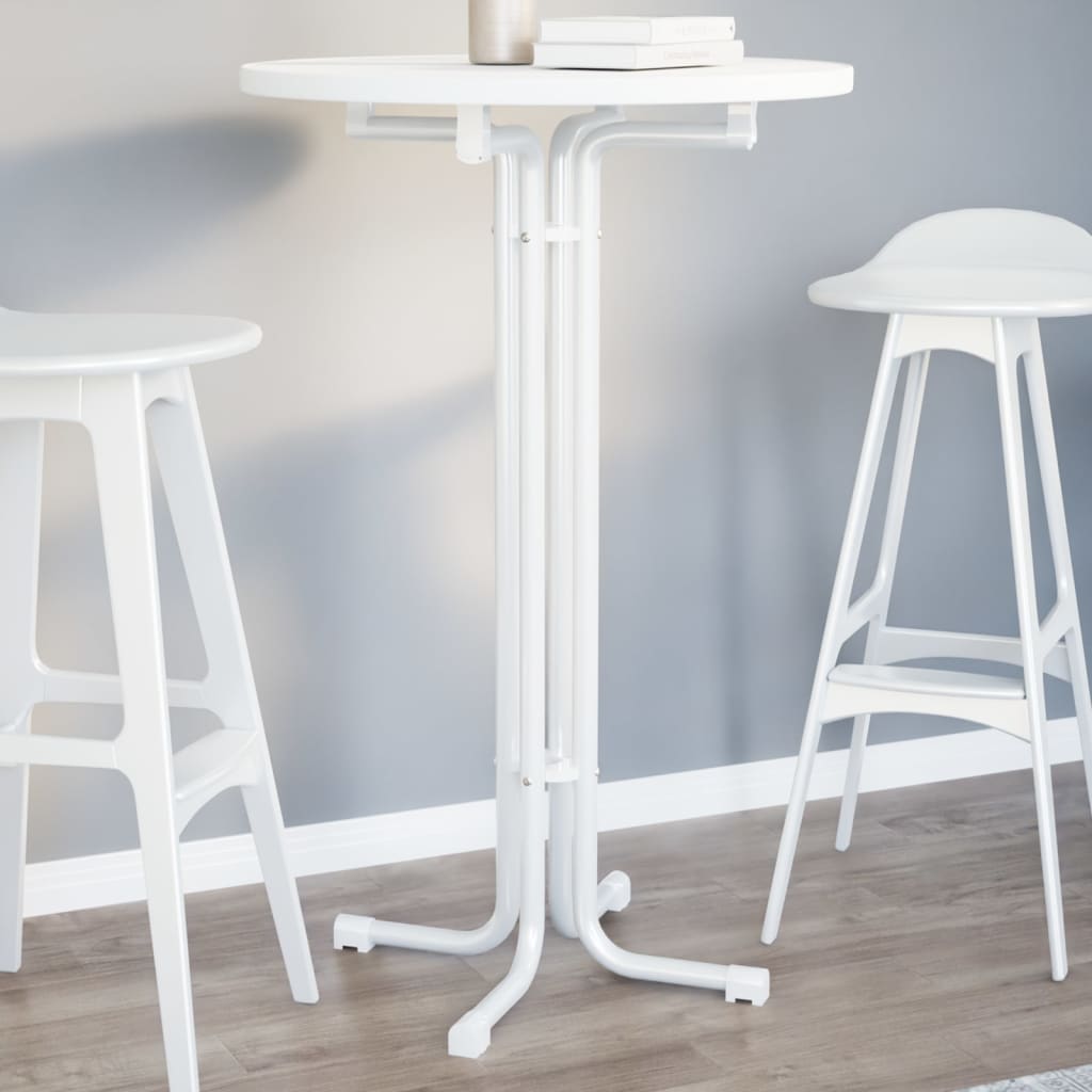 Spisebord Hvit Ø70X110 Cm Konstruert Tre Og Stål