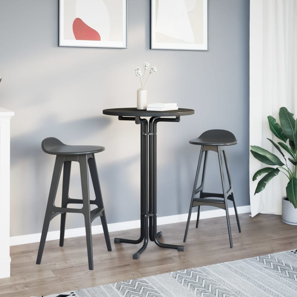 Spisebord Svart Ø70X110 Cm Konstruert Tre Og Stål
