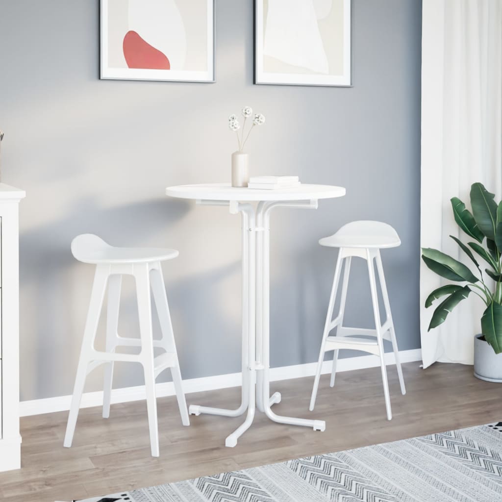 Spisebord Hvit Ø80X110 Cm Konstruert Tre Og Stål
