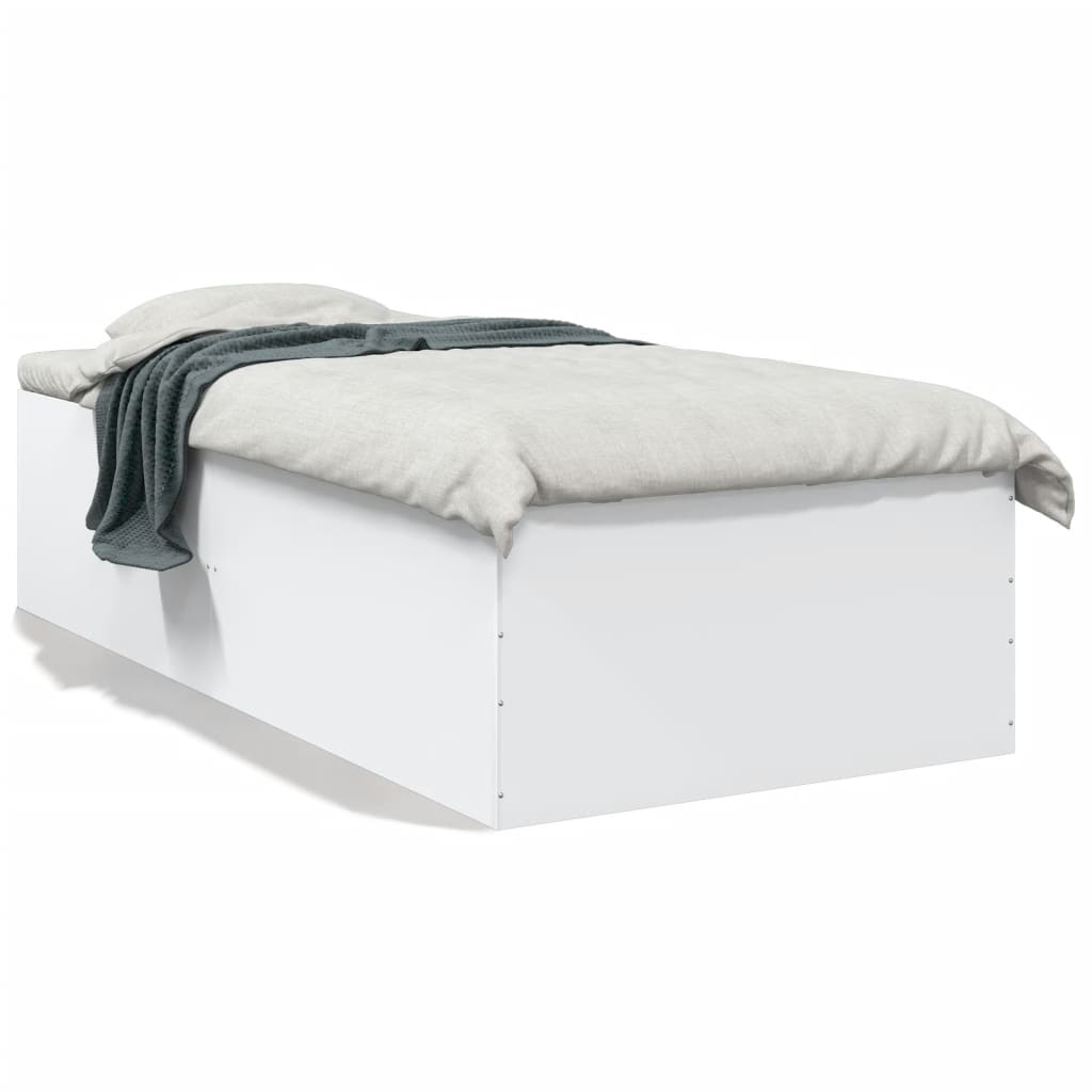 Sengeramme Hvit 100X200 Cm Konstruert Tre