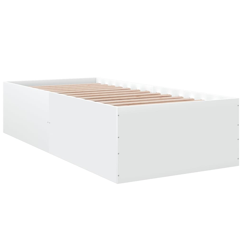Sengeramme Hvit 100X200 Cm Konstruert Tre