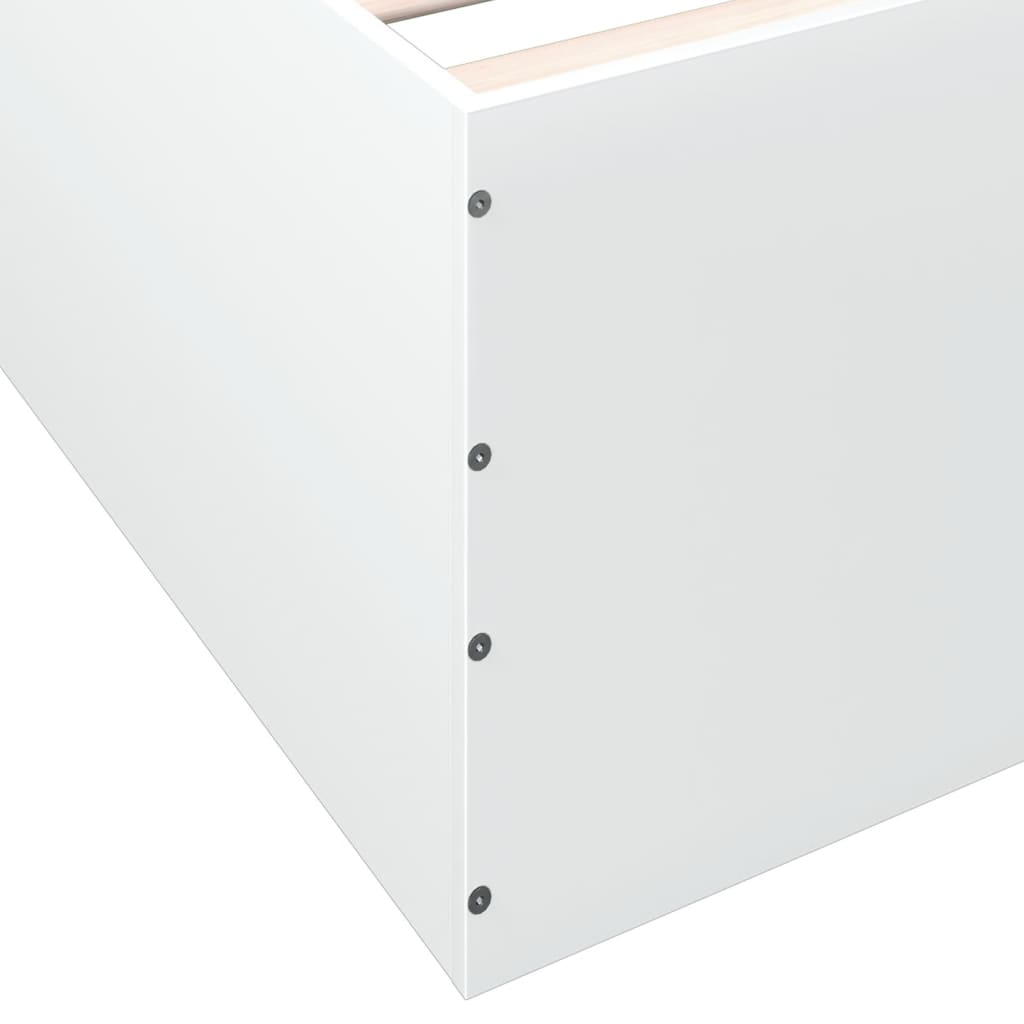 Sengeramme Hvit 100X200 Cm Konstruert Tre