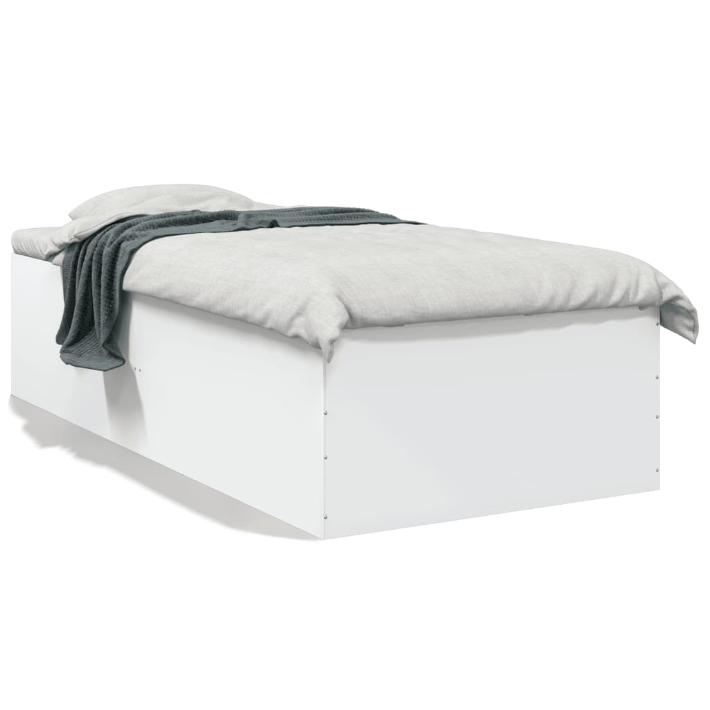 Sengeramme Hvit 90X200 Cm Konstruert Tre