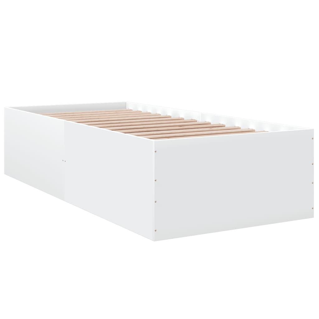 Sengeramme Hvit 90X200 Cm Konstruert Tre