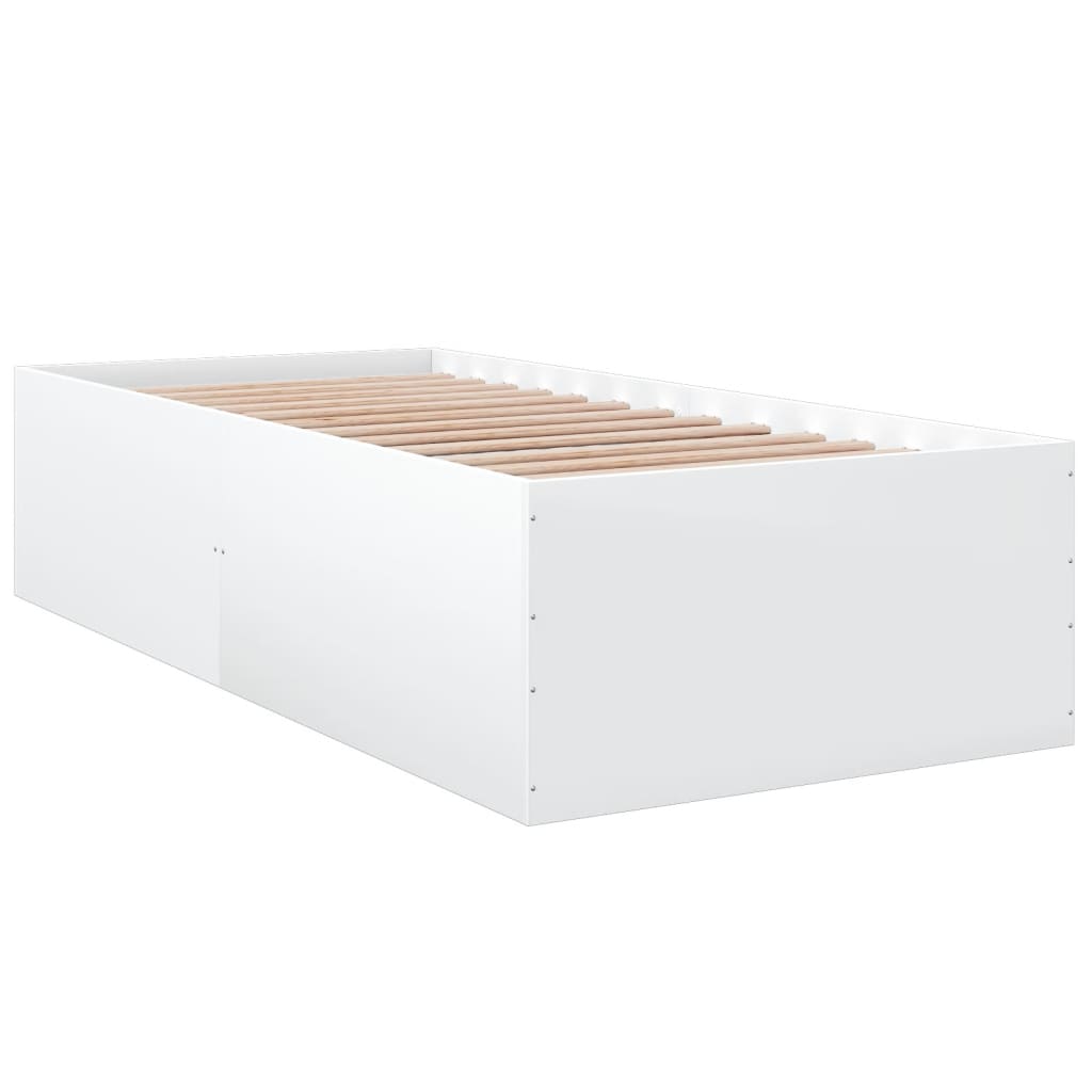 Sengeramme Hvit 90X200 Cm Konstruert Tre