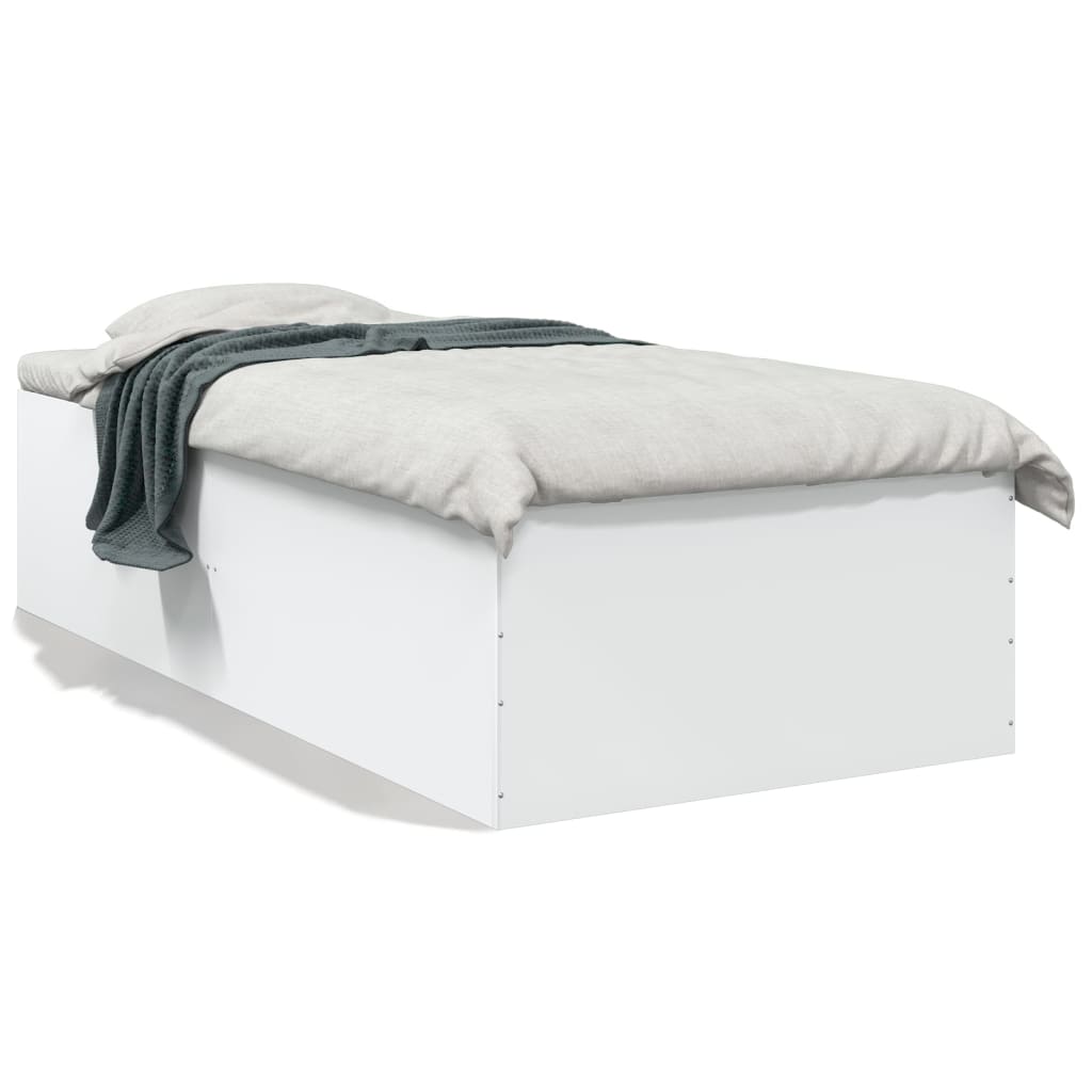 Sengeramme Hvit 90X190 Cm Konstruert Tre