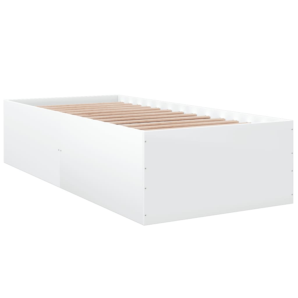Sengeramme Hvit 90X190 Cm Konstruert Tre