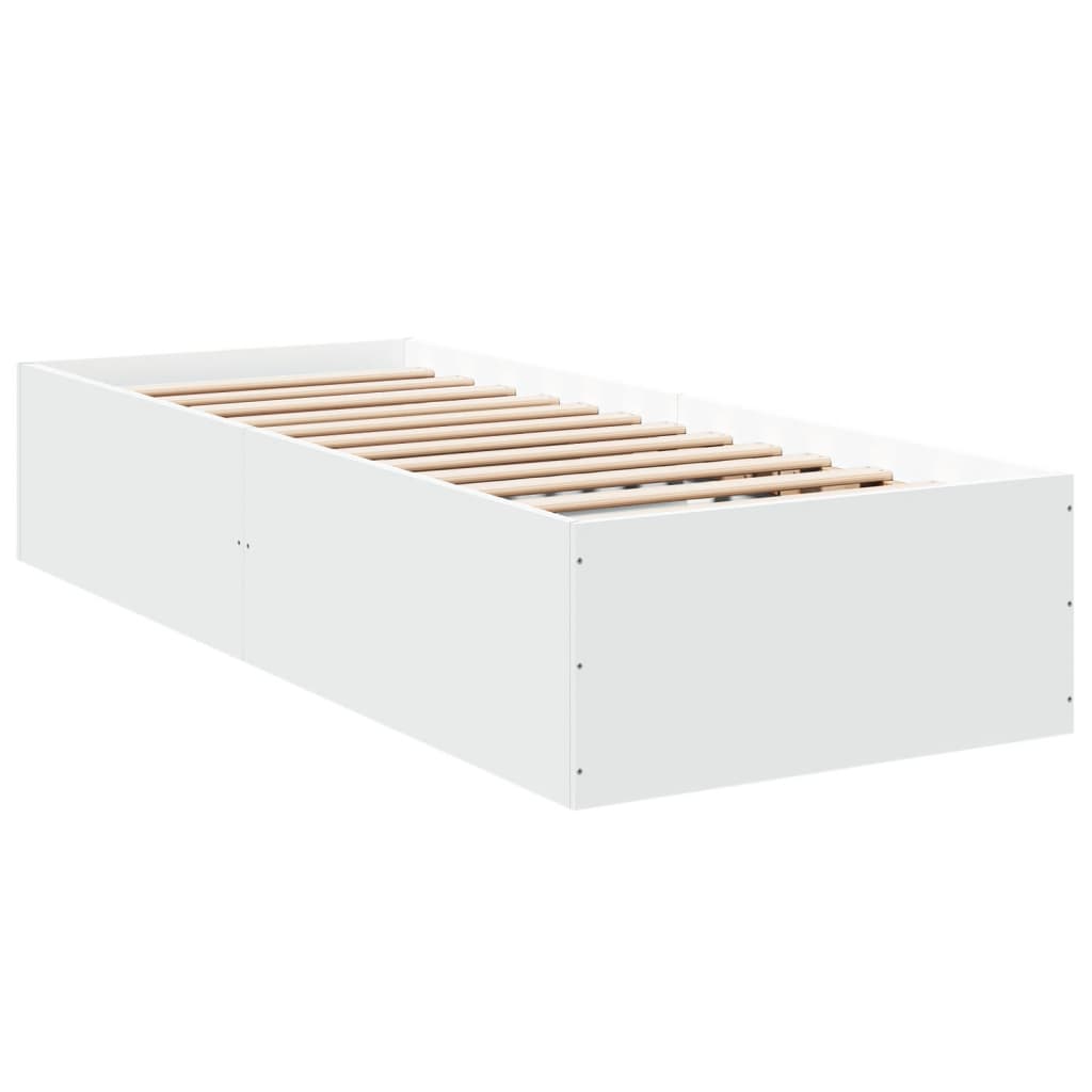 Sengeramme Hvit 90X200 Cm Konstruert Tre