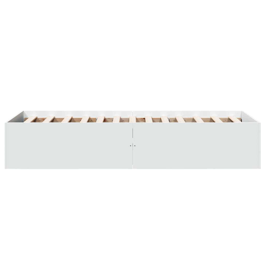 Sengeramme Hvit 90X200 Cm Konstruert Tre