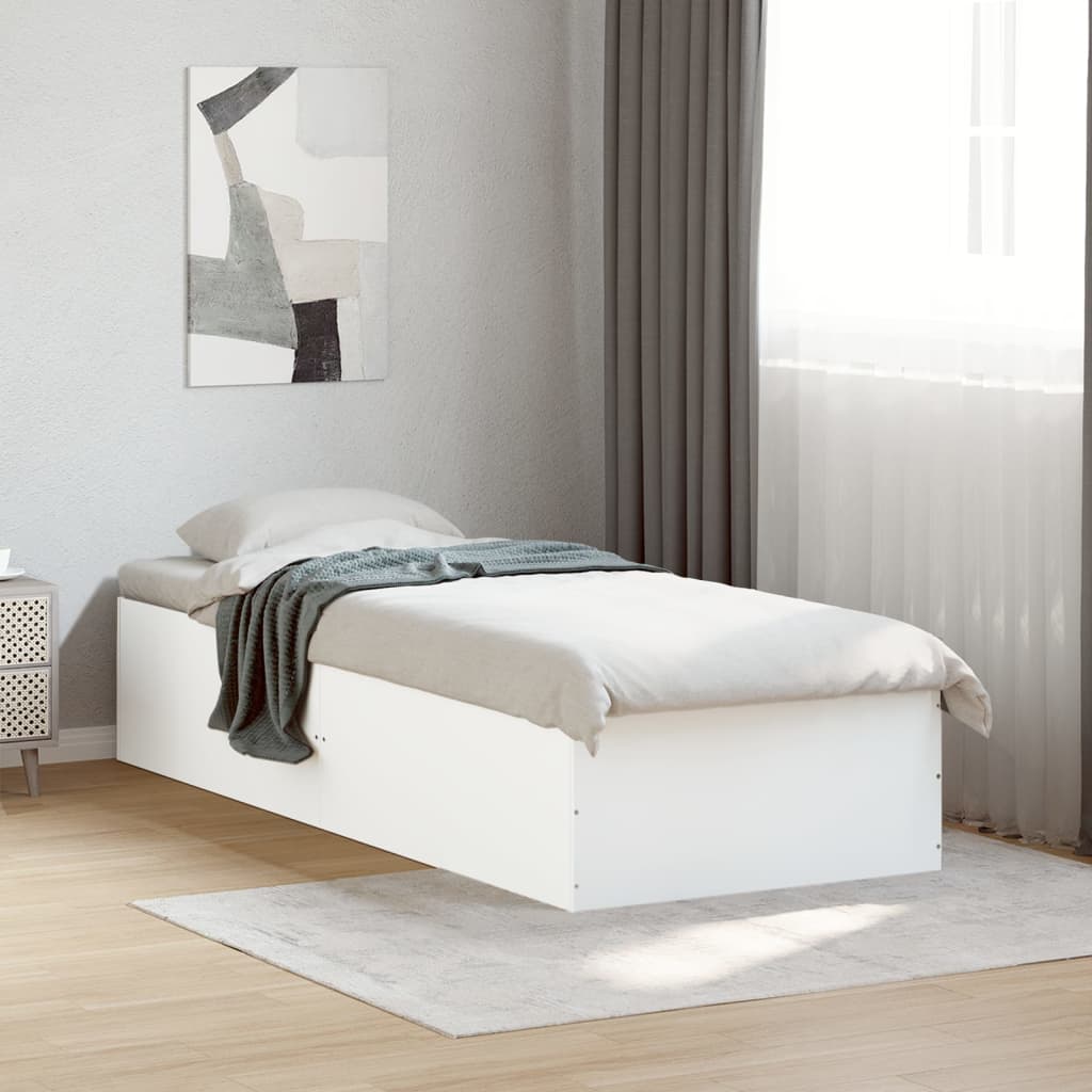 Sengeramme Hvit 90X200 Cm Konstruert Tre