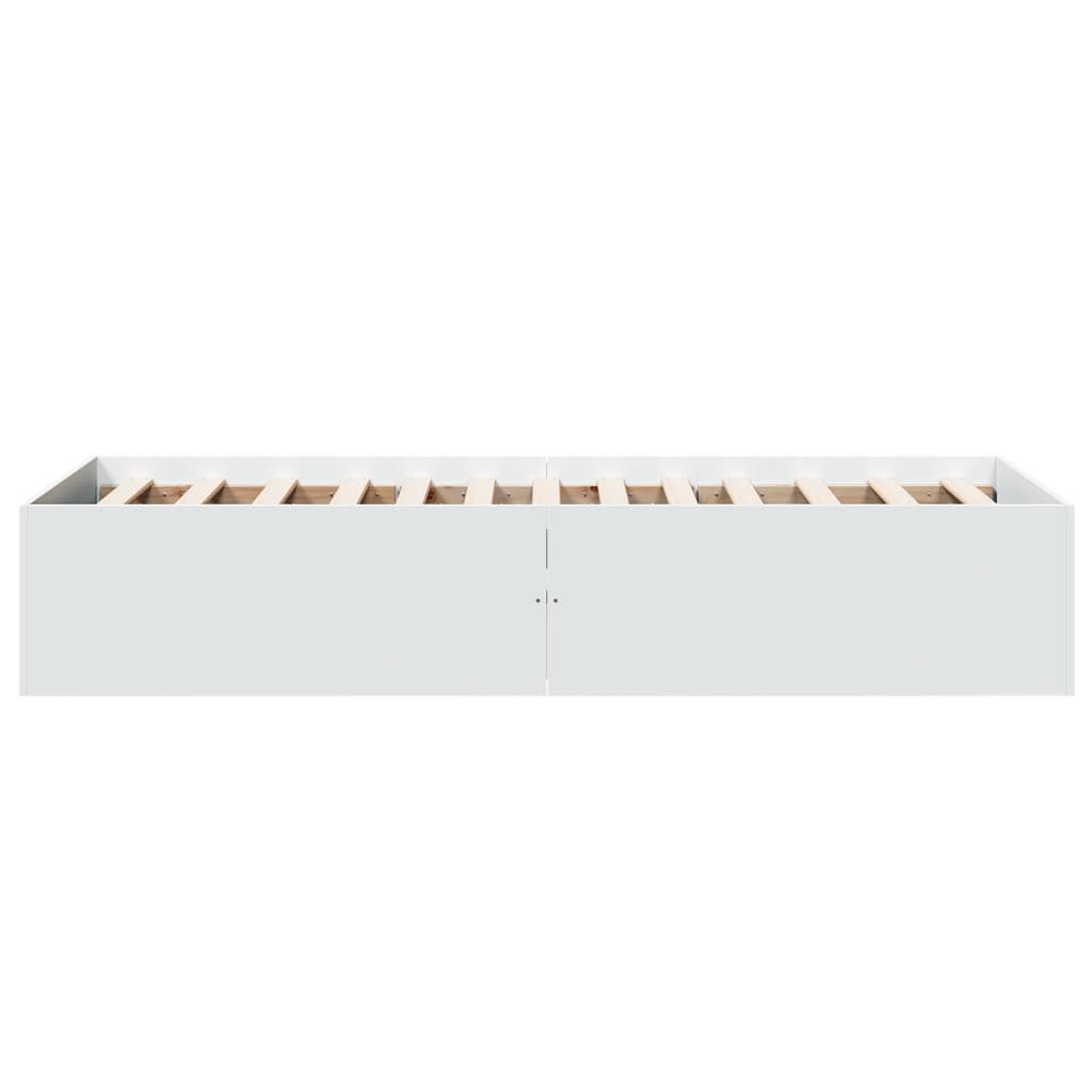 Sengeramme Hvit 90X190 Cm Konstruert Tre