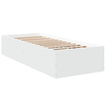 Sengeramme Hvit 90X190 Cm Konstruert Tre