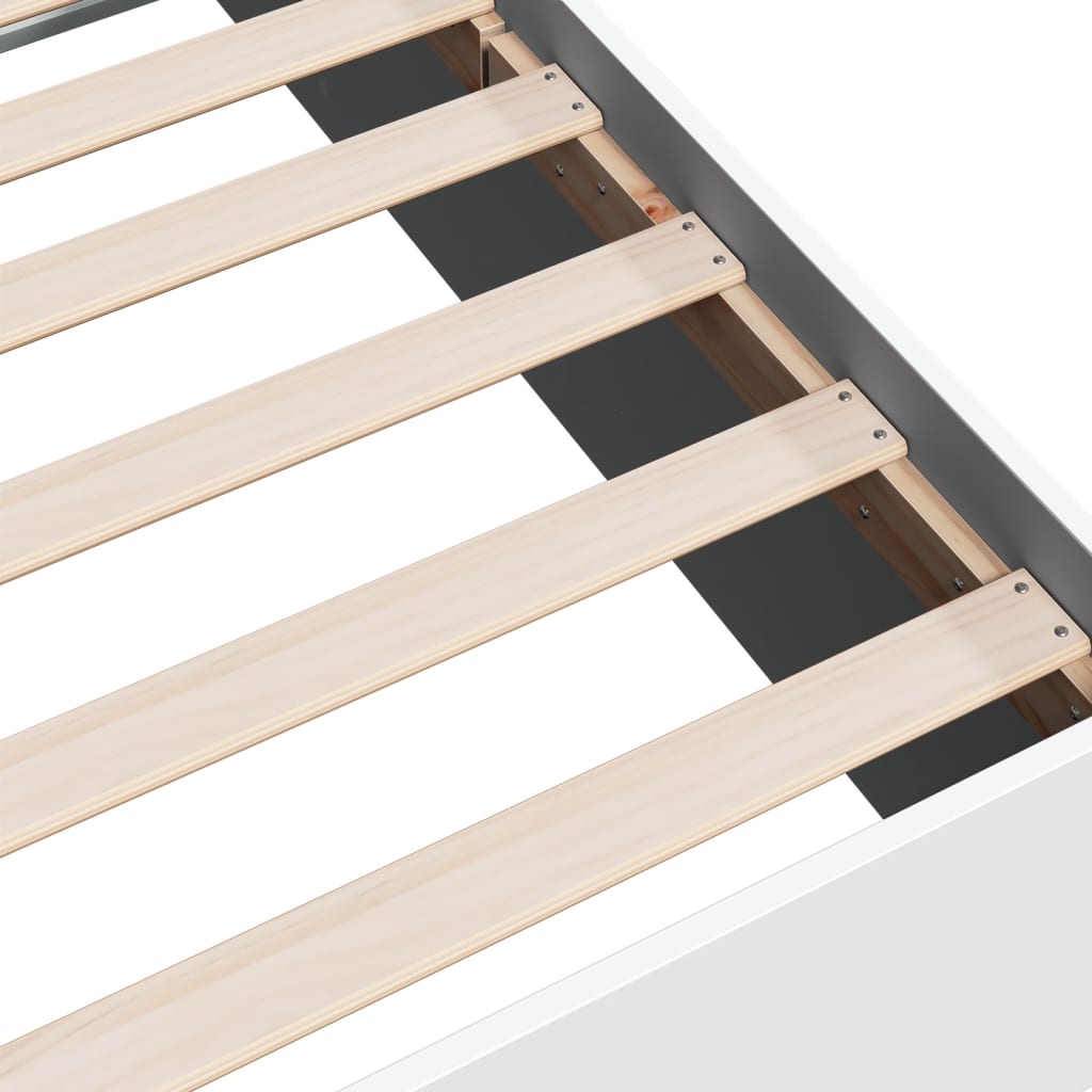 Sengeramme Hvit 90X190 Cm Konstruert Tre