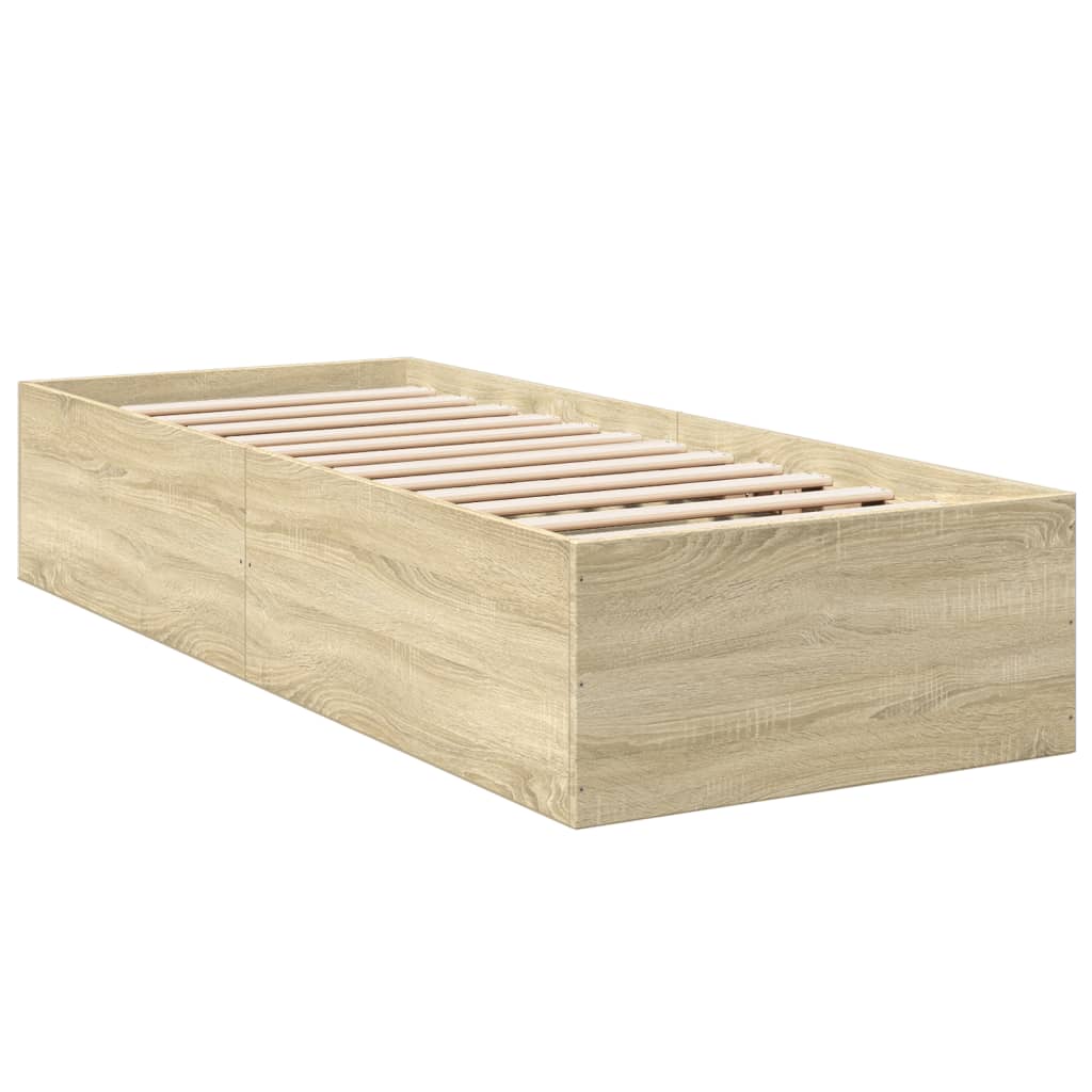 Sengeramme Sonoma Eik 90X190 Cm Konstruert Tre