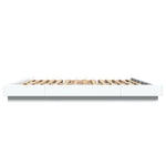 Sengeramme Med Led-Lys Hvit 200X200 Cm Konstruert Tre