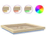 Sengeramme Med Led-Lys Sonoma Eik 200X200 Cm Konstruert Tre