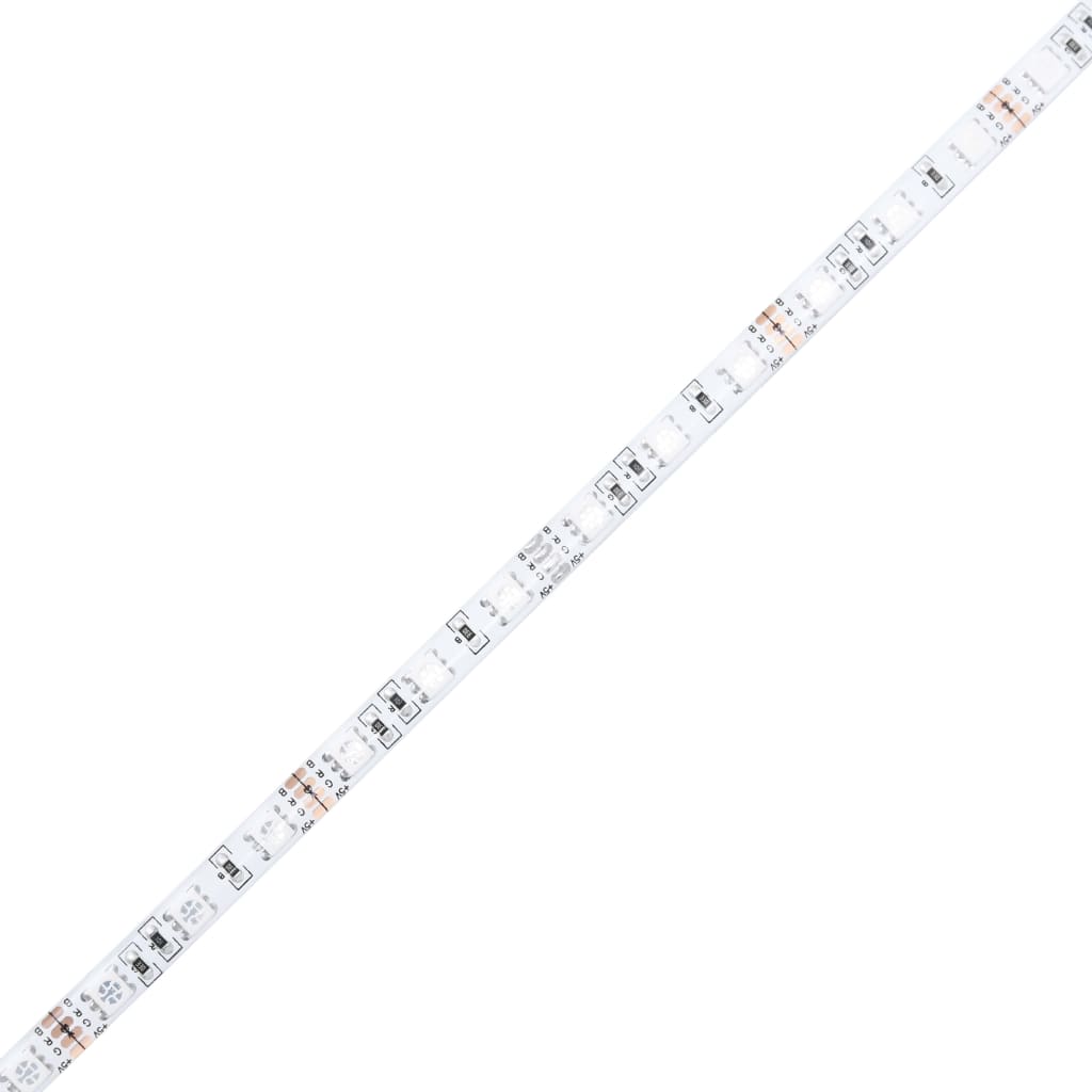 Sengeramme Med Led-Lys Hvit 180X200 Cm Konstruert Tre
