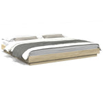 Sengeramme Med Led-Lys Sonoma Eik 180X200 Cm Konstruert Tre